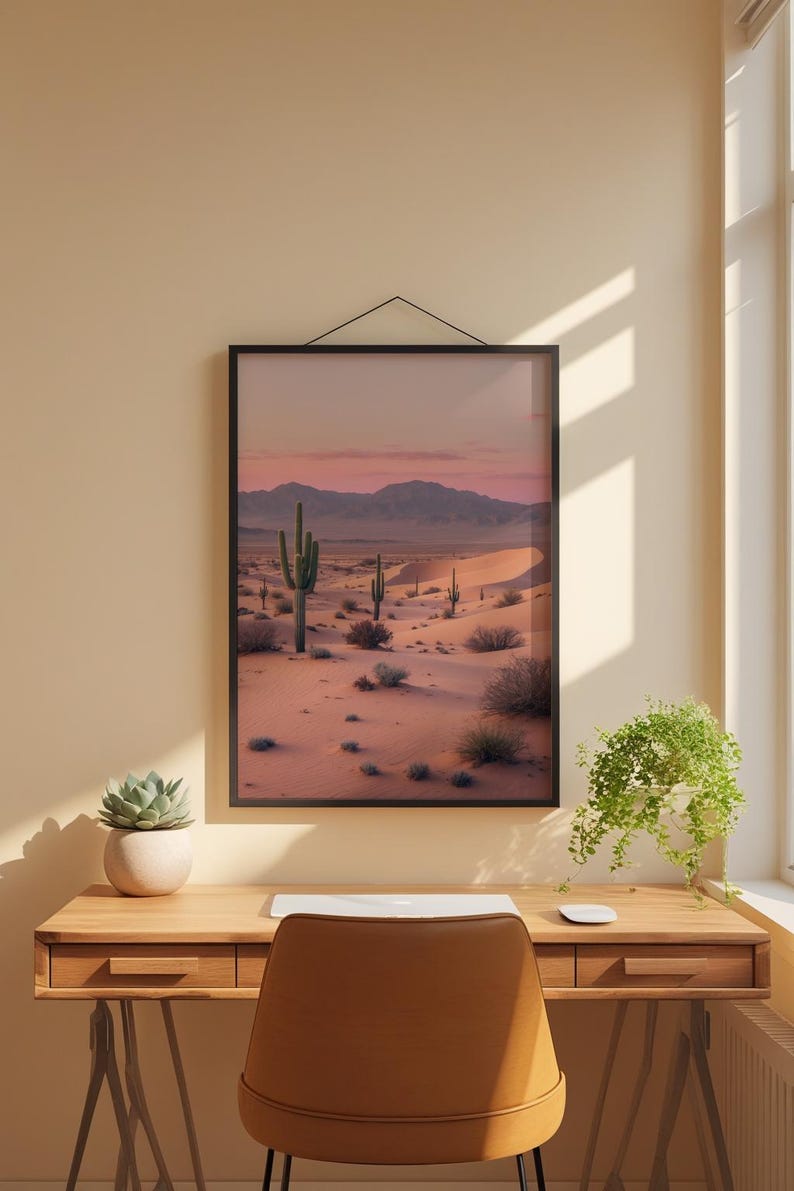 Desert Sunrise | Minimal Landscape Poster | Southwest Wall Art Print image 2
