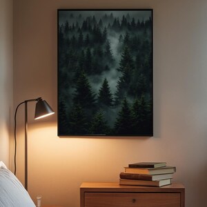 Dark Forest Silhouettes | Moody Nature Poster | Wilderness Art image 3