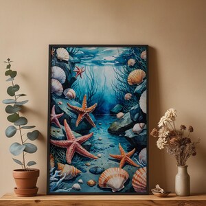 Tide Pool Ecosystem | Marine Life Illustration | Coastal Science Art image 4