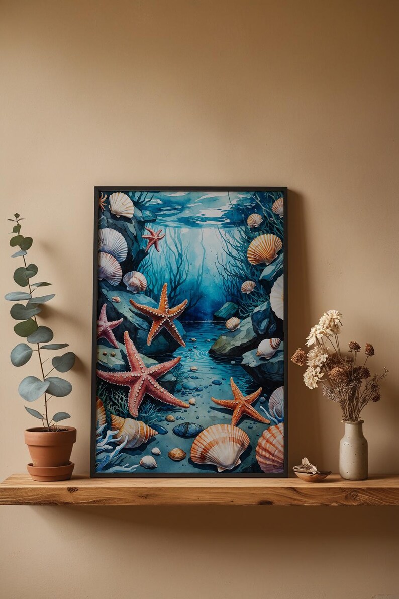 Tide Pool Ecosystem | Marine Life Illustration | Coastal Science Art image 4