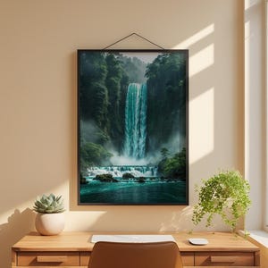 Lush Waterfall | Cascading Water Landscape | Forest Nature Power image 1