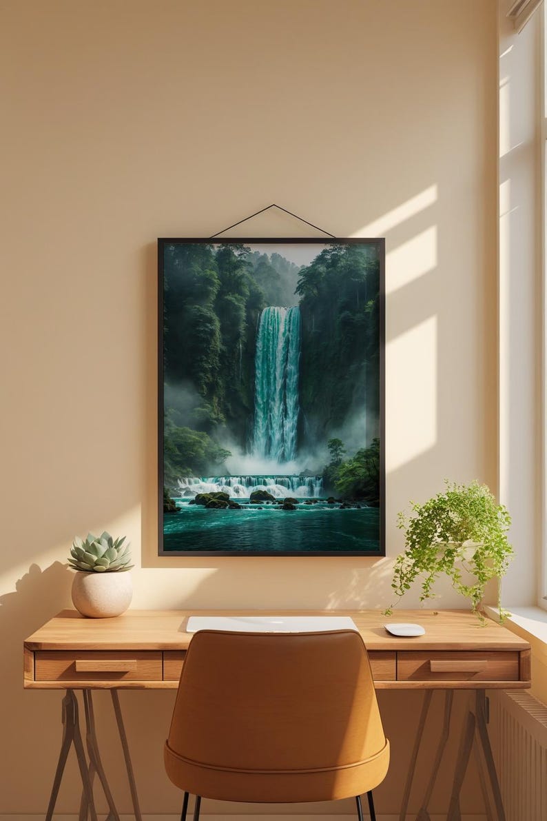 Lush Waterfall | Cascading Water Landscape | Forest Nature Power image 1