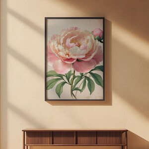 Romantic Peony Bloom | Vintage Botanical | Cottagecore Garden Art Bild 2