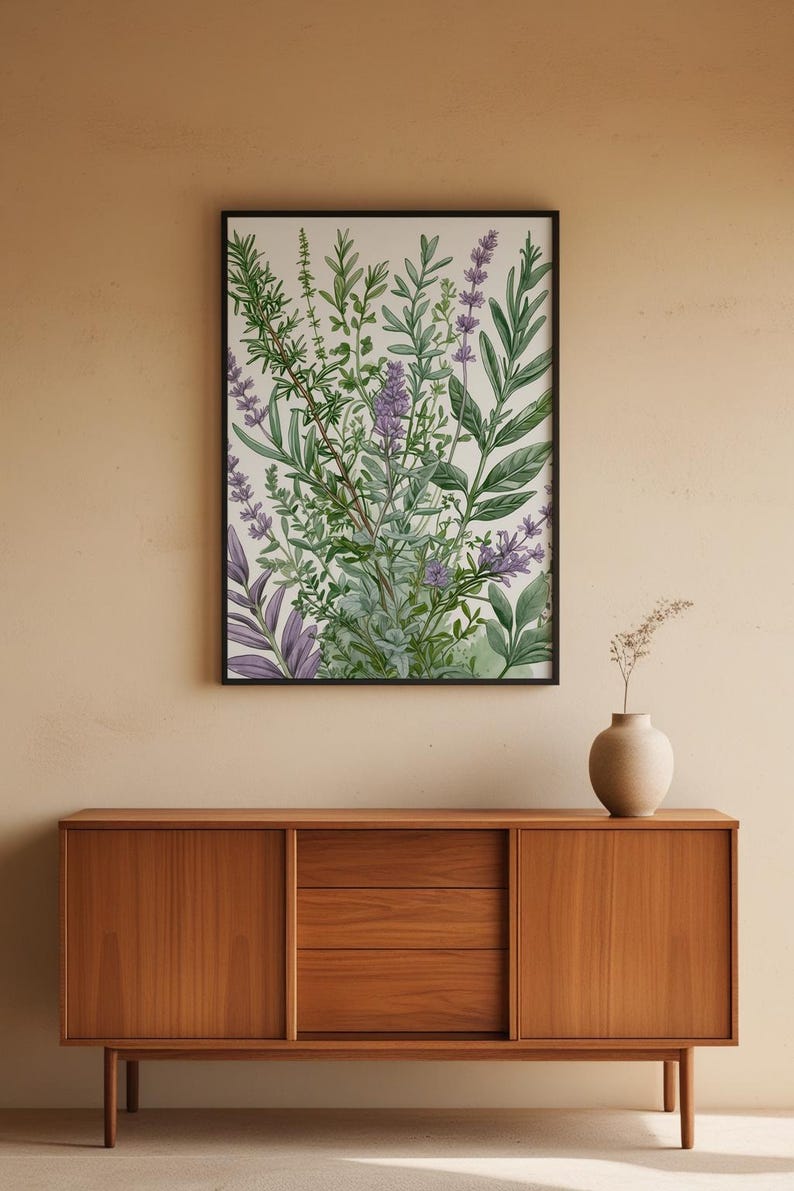Culinary Herb Garden | Botanical Kitchen Art | Rustic Herbal Poster Bild 5