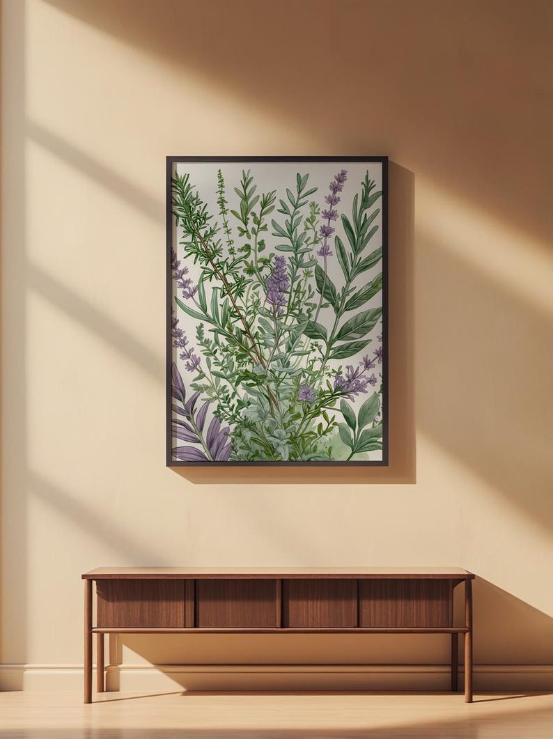 Culinary Herb Garden | Botanical Kitchen Art | Rustic Herbal Poster Bild 2