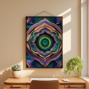 Mandala Wall Art | Abstract Geometric Poster zdjęcie 1