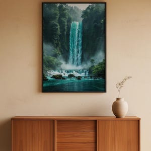 Lush Waterfall | Cascading Water Landscape | Forest Nature Power image 5