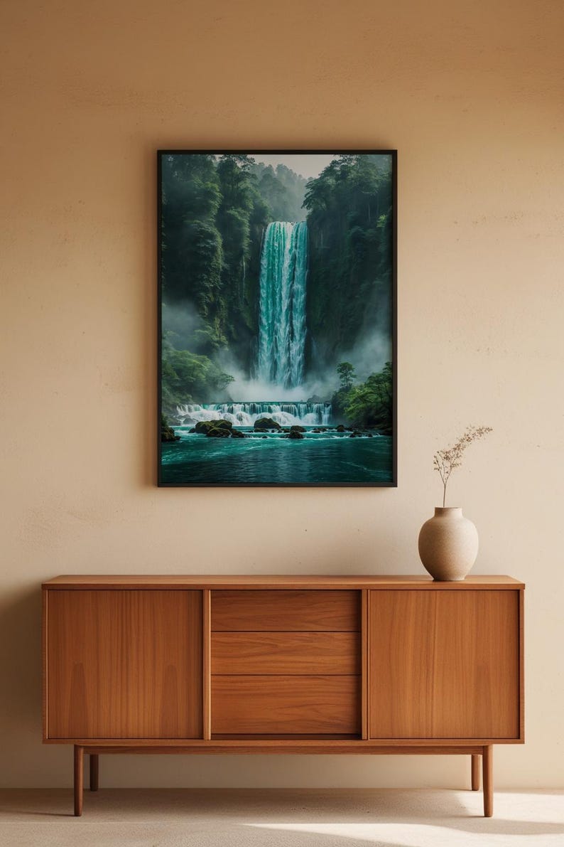 Lush Waterfall | Cascading Water Landscape | Forest Nature Power image 5