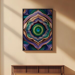 Mandala Wall Art | Abstract Geometric Poster zdjęcie 2