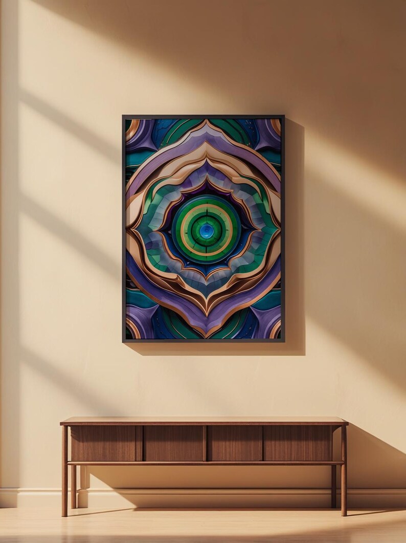Mandala Wall Art | Abstract Geometric Poster zdjęcie 2
