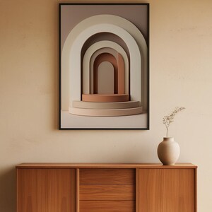 Modern Arch Abstract | Boho Geometric Poster | Neutral Wall Art Print image 2