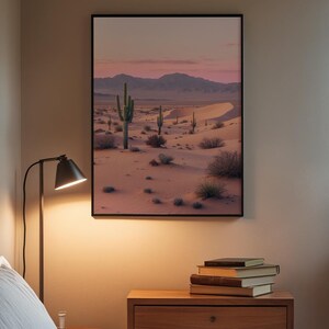 Desert Sunrise | Minimal Landscape Poster | Southwest Wall Art Print image 8
