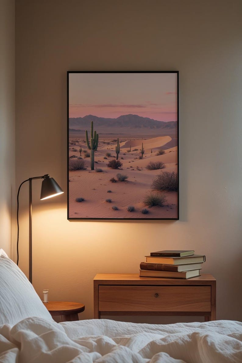 Desert Sunrise | Minimal Landscape Poster | Southwest Wall Art Print image 8