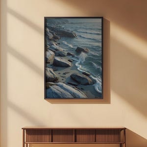 Rocky Coast Serenity | Coastal Landscape Poster | Nordic Art image 2