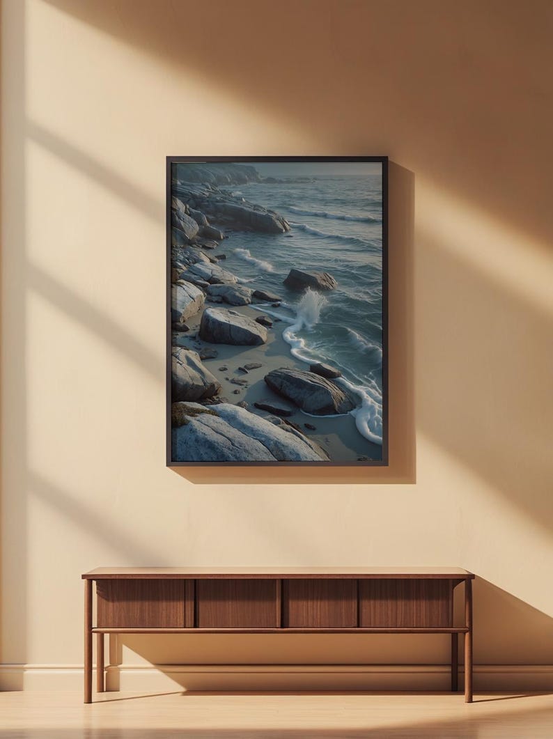Rocky Coast Serenity | Coastal Landscape Poster | Nordic Art image 2