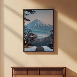 Arte de montaña japonés / Póster del monte Fuji / Decoración del hogar japonesa imagen 2