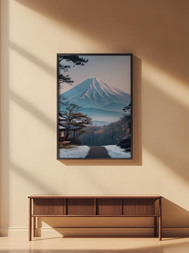 Arte de montaña japonés / Póster del monte Fuji / Decoración del hogar japonesa imagen 2