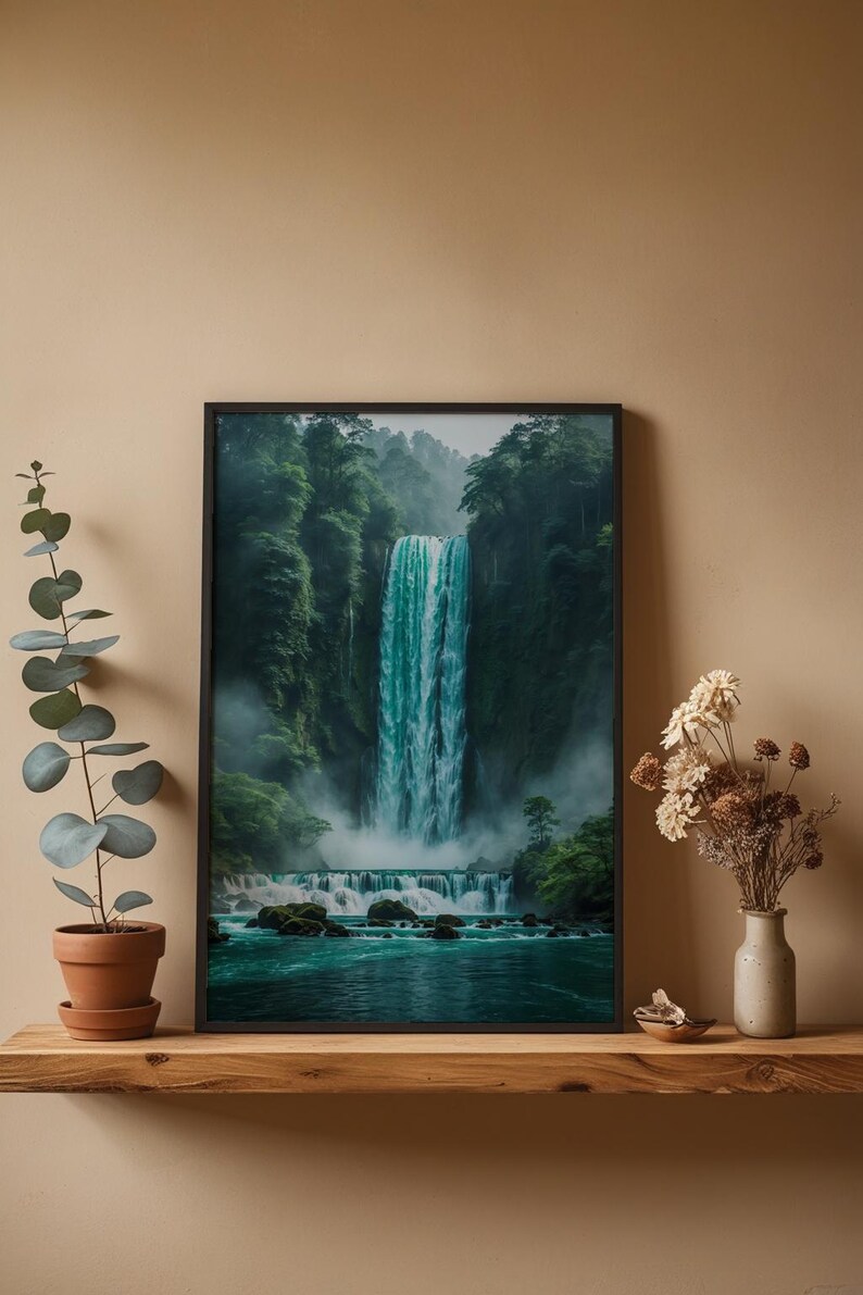 Lush Waterfall | Cascading Water Landscape | Forest Nature Power image 4