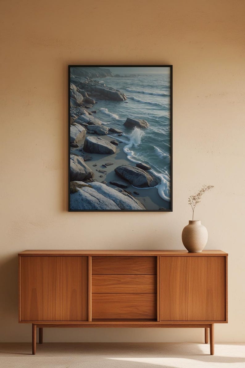 Rocky Coast Serenity | Coastal Landscape Poster | Nordic Art image 5