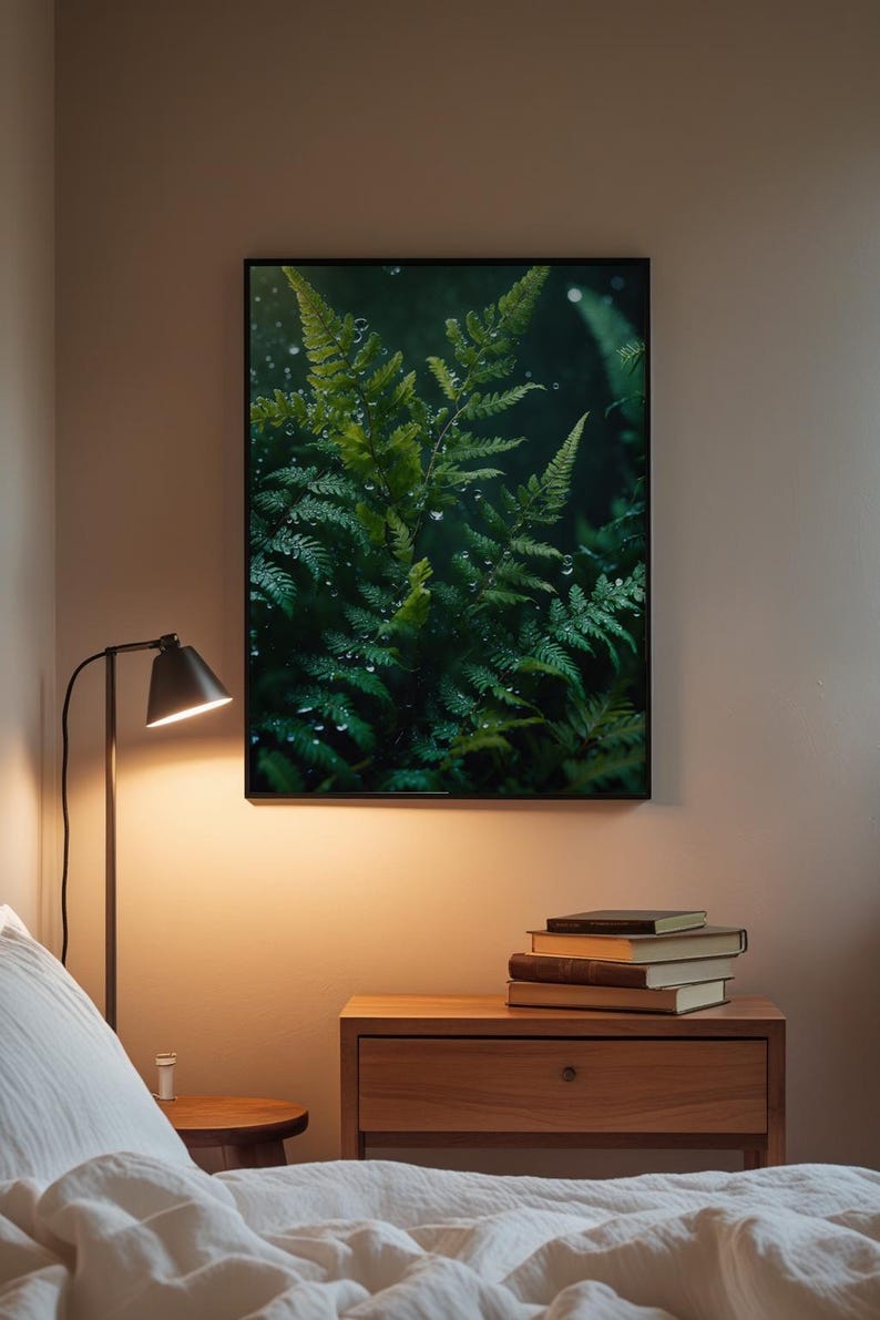 Dewy Fern Close-up | Macro Botanical Art | Nature Detail Poster image 3