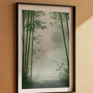 Bamboo Forest Path | Japanese Zen Minimalist Poster | Nature Wall Art Bild 7