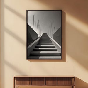 Geometric Staircase | Minimalist Architecture | Journey Perspective Art image 2