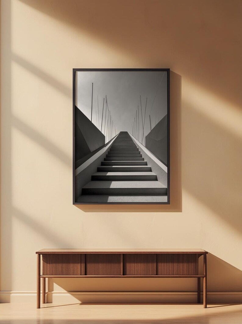Geometric Staircase | Minimalist Architecture | Journey Perspective Art image 2