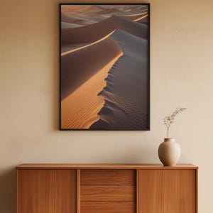 Póster de dunas del desierto / Arte mural con paisaje de arena dorada / Impresión de naturaleza imagen 9