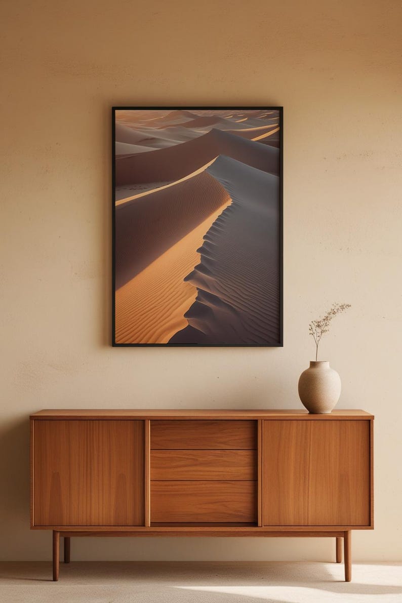 Póster de dunas del desierto / Arte mural con paisaje de arena dorada / Impresión de naturaleza imagen 9