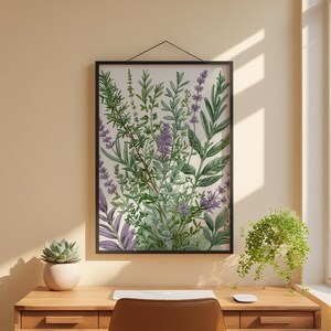 Culinary Herb Garden | Botanical Kitchen Art | Rustic Herbal Poster Bild 1