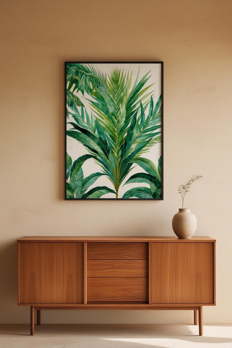 Palm Leaf Botanical | Tropical Wall Art | Green Decor immagine 5