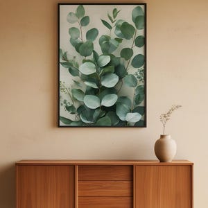 Eucalyptus Leaves Art | Botanical Wellness Poster | Sage Green Decor afbeelding 5