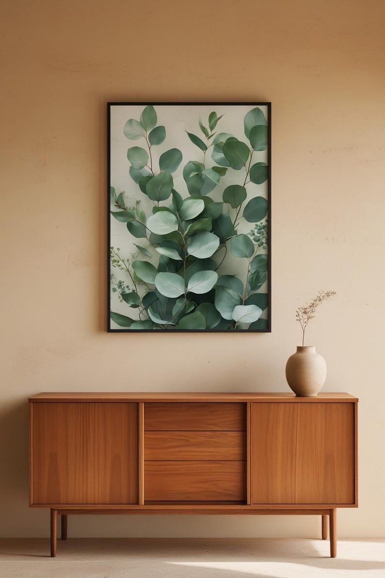 Eucalyptus Leaves Art | Botanical Wellness Poster | Sage Green Decor afbeelding 5