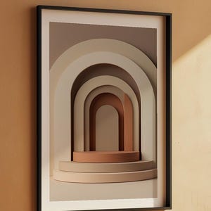 Modern Arch Abstract | Boho Geometric Poster | Neutral Wall Art Print image 5