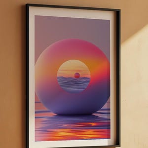 Abstract Sunset Art | Warm Gradient Poster | Mid Century Wall Decor Bild 7