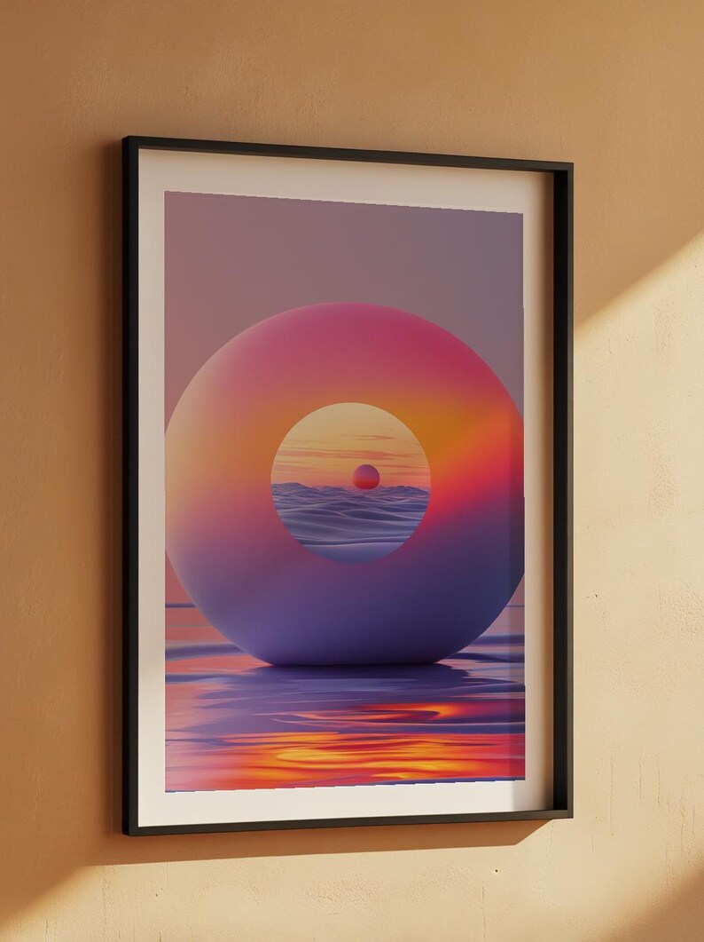 Abstract Sunset Art | Warm Gradient Poster | Mid Century Wall Decor Bild 7