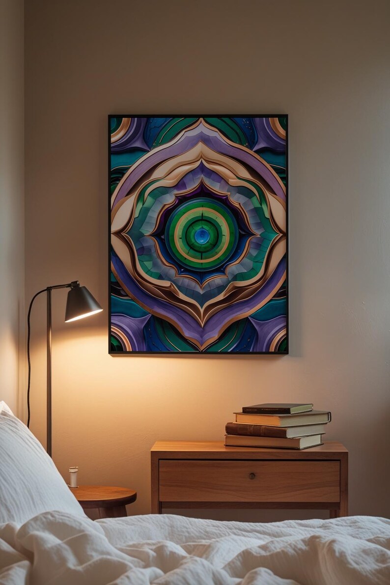 Mandala Wall Art | Abstract Geometric Poster zdjęcie 3