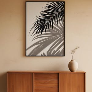 Tropical Palm Leaf Art | Black Botanical Poster | Boho Plant Decor afbeelding 5