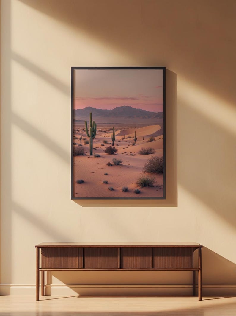 Desert Sunrise | Minimal Landscape Poster | Southwest Wall Art Print image 5