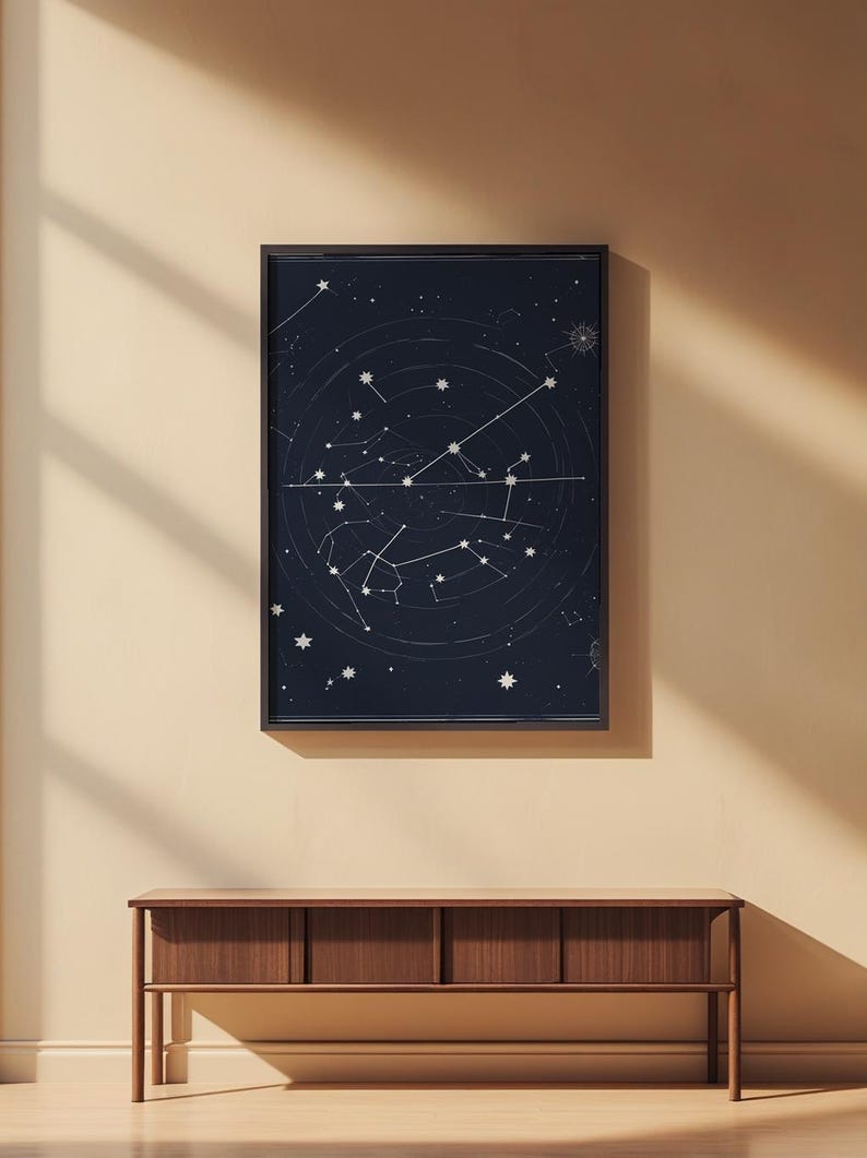 Póster de cielo nocturno / Impresión de constelación celestial / Arte mural astronómico imagen 3