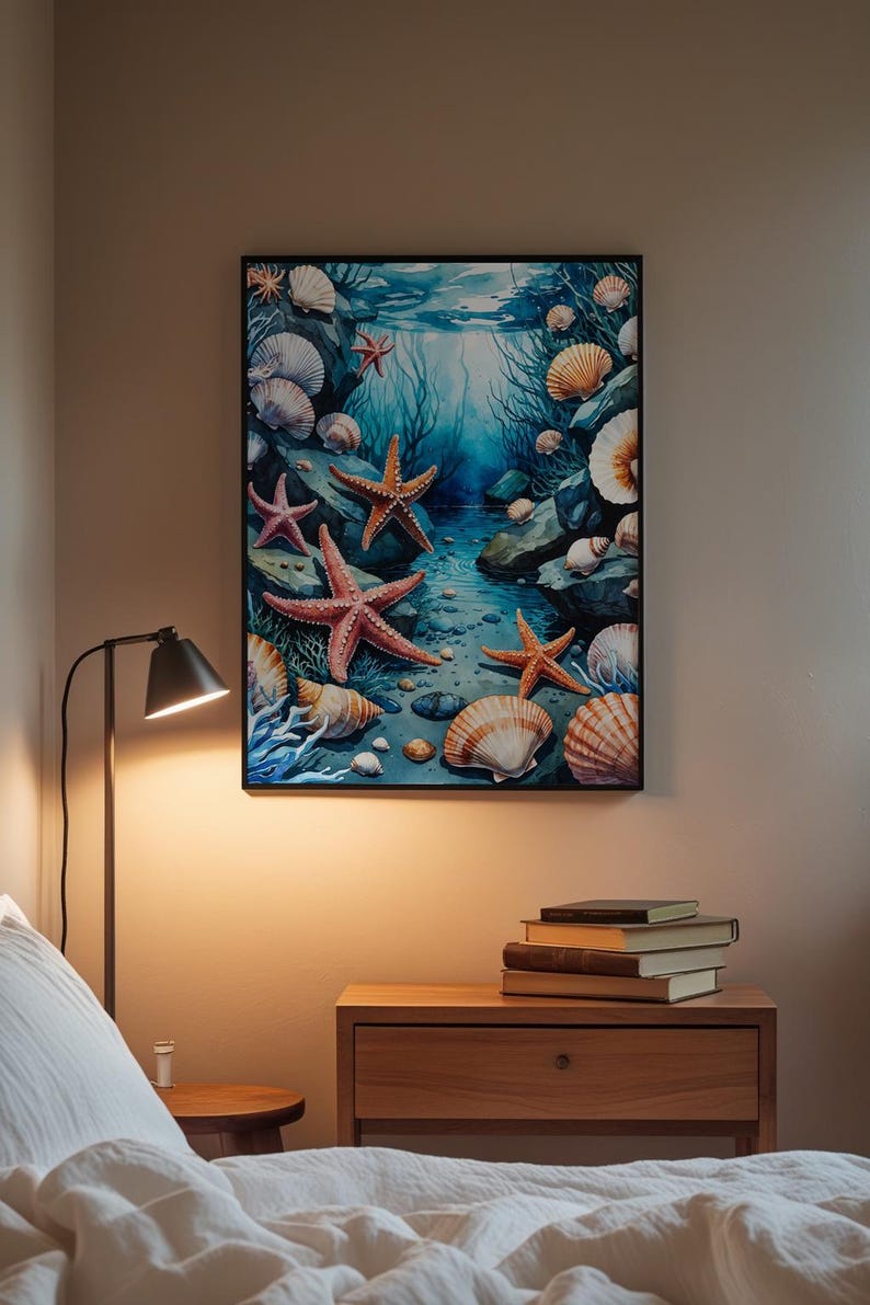 Tide Pool Ecosystem | Marine Life Illustration | Coastal Science Art image 3