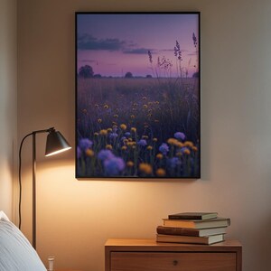 Twilight Wildflower Field | Evening Landscape Poster | Dreamy Art Bild 3
