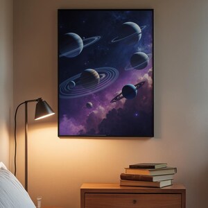 Orbital Planets | Cosmic Solar System | Space Science Poster afbeelding 3