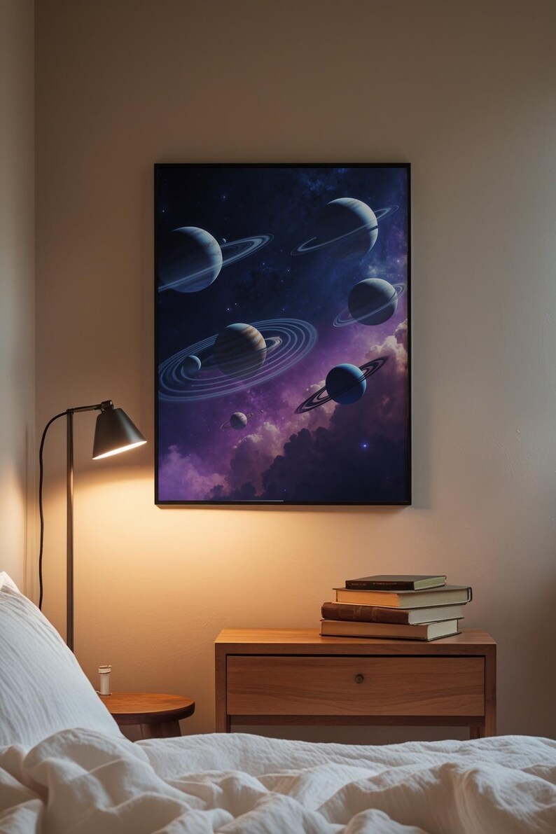 Orbital Planets | Cosmic Solar System | Space Science Poster afbeelding 3