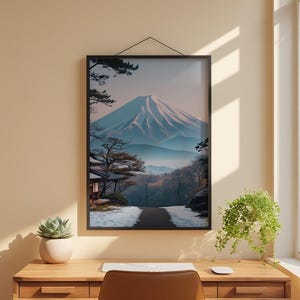 Arte de montaña japonés / Póster del monte Fuji / Decoración del hogar japonesa imagen 1