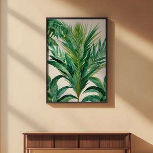Palm Leaf Botanical | Tropical Wall Art | Green Decor immagine 2