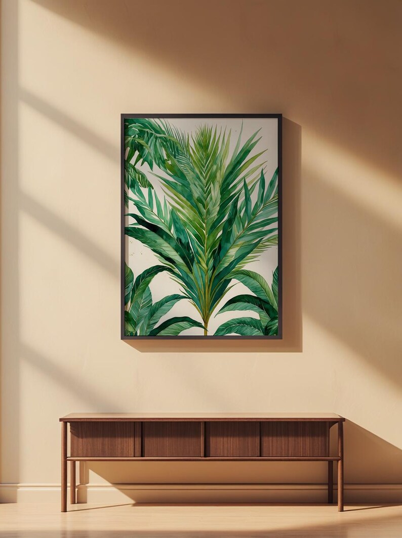 Palm Leaf Botanical | Tropical Wall Art | Green Decor immagine 2