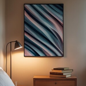 Abstract Stripes Art | Modern Diagonal Lines Poster | Contemporary Wall Decor Bild 3