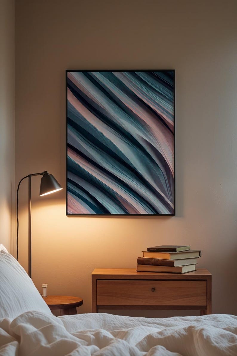 Abstract Stripes Art | Modern Diagonal Lines Poster | Contemporary Wall Decor Bild 3