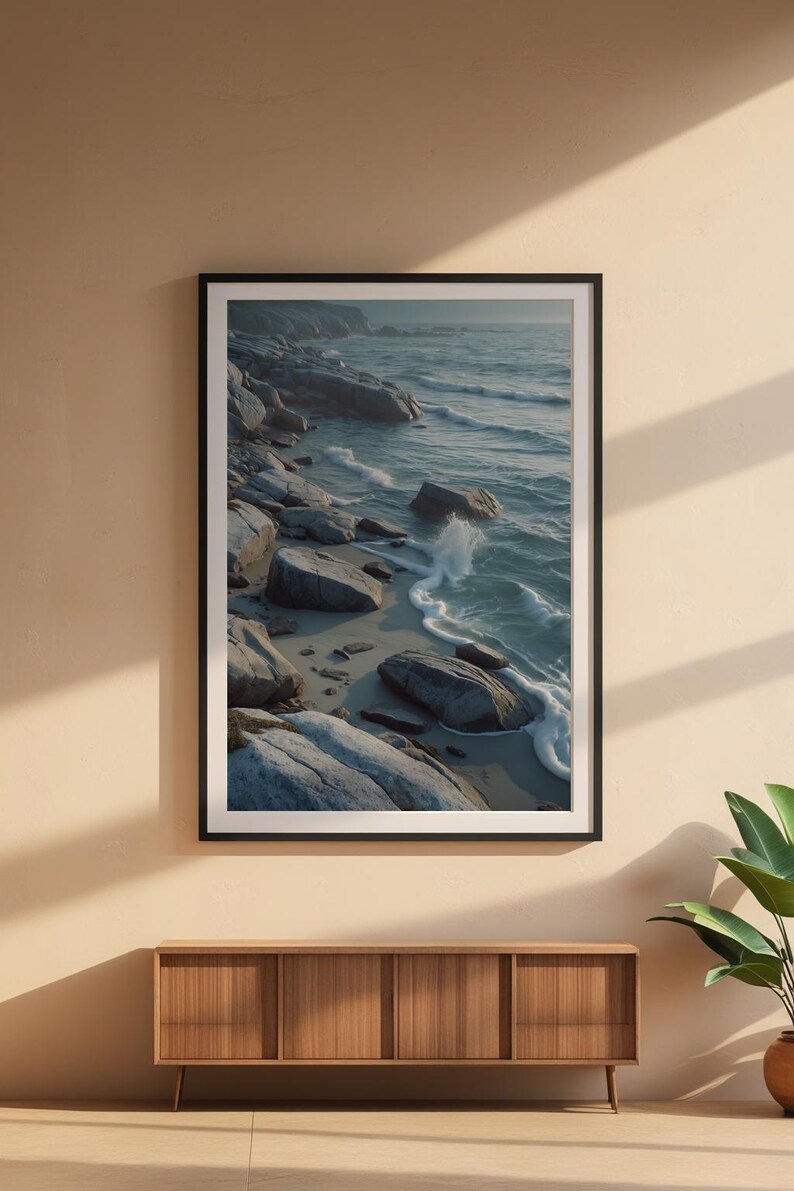 Rocky Coast Serenity | Coastal Landscape Poster | Nordic Art image 6